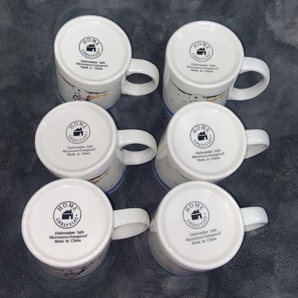 Home Lifestyles Snowman Reaching for Star/Sun Coffee Mugs Set of 6 - Picture 4 of 4